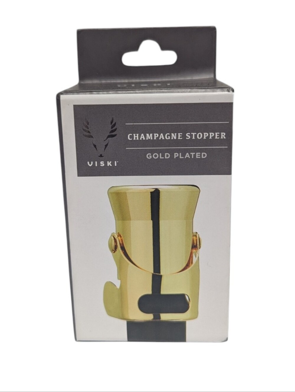 NWT Viski Gold Plated Heavyweight  Champagne Stopper